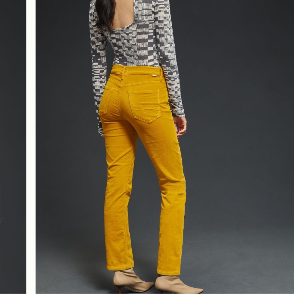 Mother Mid-Rise Dazzler Ankle Straight Corduroy Jeans